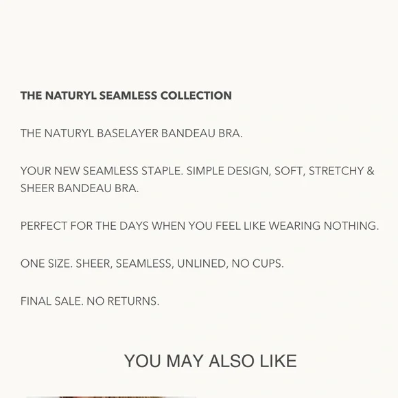 🆕 Naturyl Base Layer Bandeau Ivory - Picture 6 of 6